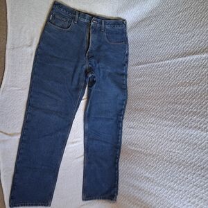 Carhartt Men 34/32 Blue Winterlined Jeans